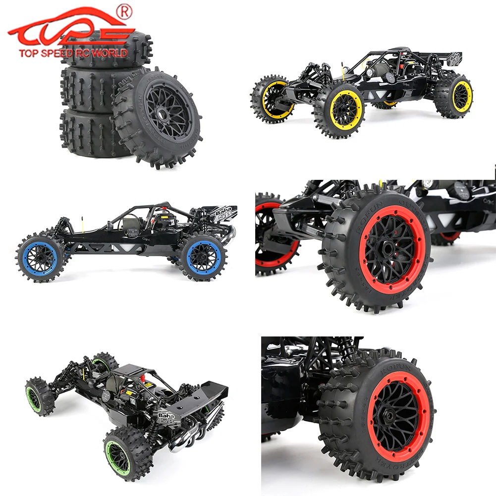 Upgrade Durable Super Grip Tyre Rear or Front Nail Wheel Tire Kit for 1/5 Rc Car HPI ROFUN ROVAN KM BAJA 5B SS Buggy Truck Parts