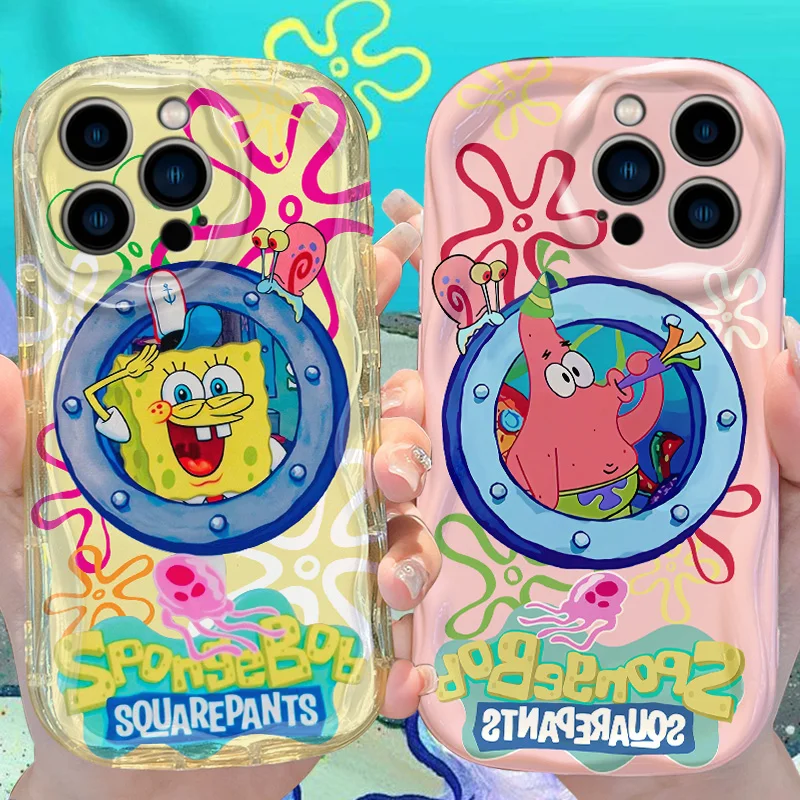 Funda de dibujos animados S-SpongeBobs Patrick Star para iPhone 17 Air 16 E 15 14 Plus 13 12 Mini 11 Pro Max Fundas de silicona a prueba de golpes Funda