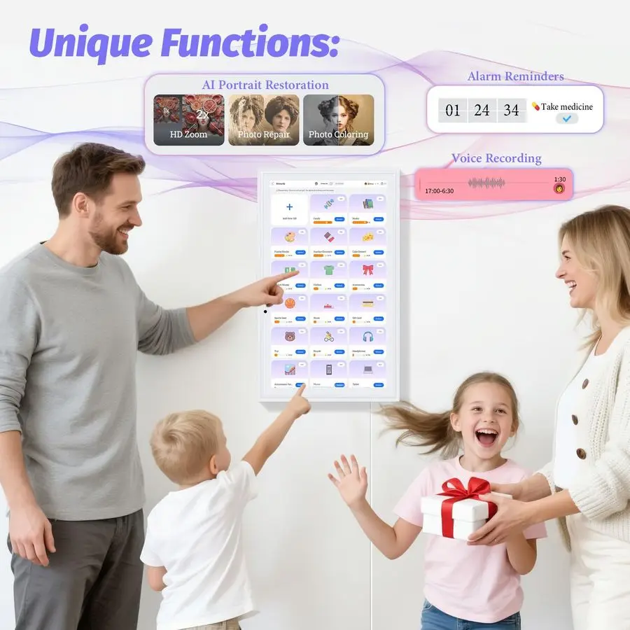 15,6 inch digitale kalender, elektronische kalenderklusjesschema, slimme kalenders muur 1920 1080 Full HD interactief IPS touchscreen