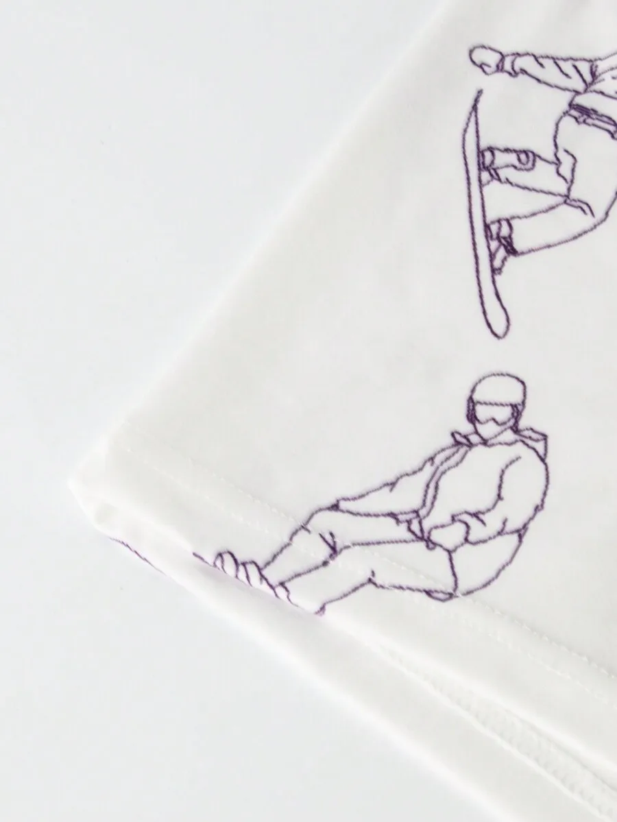5pcs Mens Skiing Pattern Printed Boxer Briefs