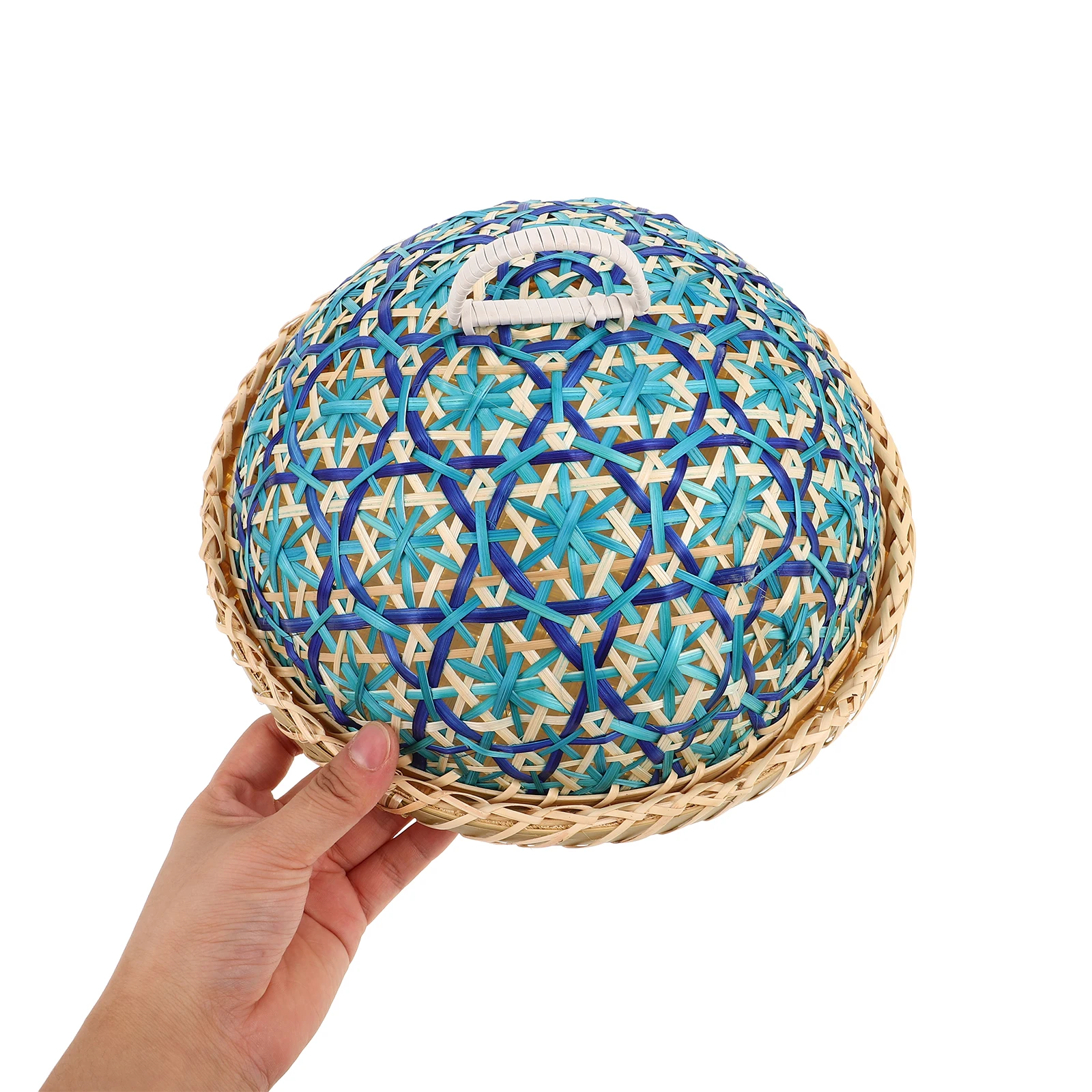 

Bamboo Woven Food Cover Durable Picnic Mesh Dome Versatile Use Lightweight Portable Rattan Vegetable Bread Fruit Outdoor Party