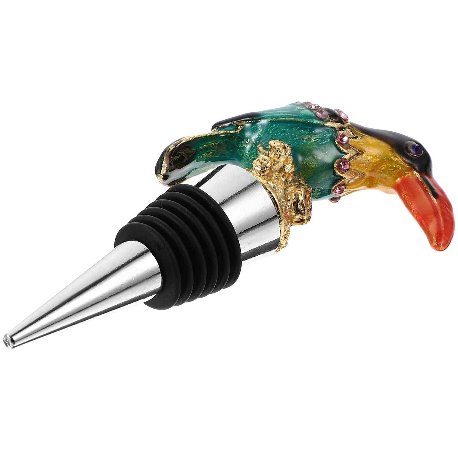 

Golden Parrot Bottle Stopper 3D Metal Sealing Plug for Red Liquor Beer Decorative Home Party Use Easy Clean Corrosion