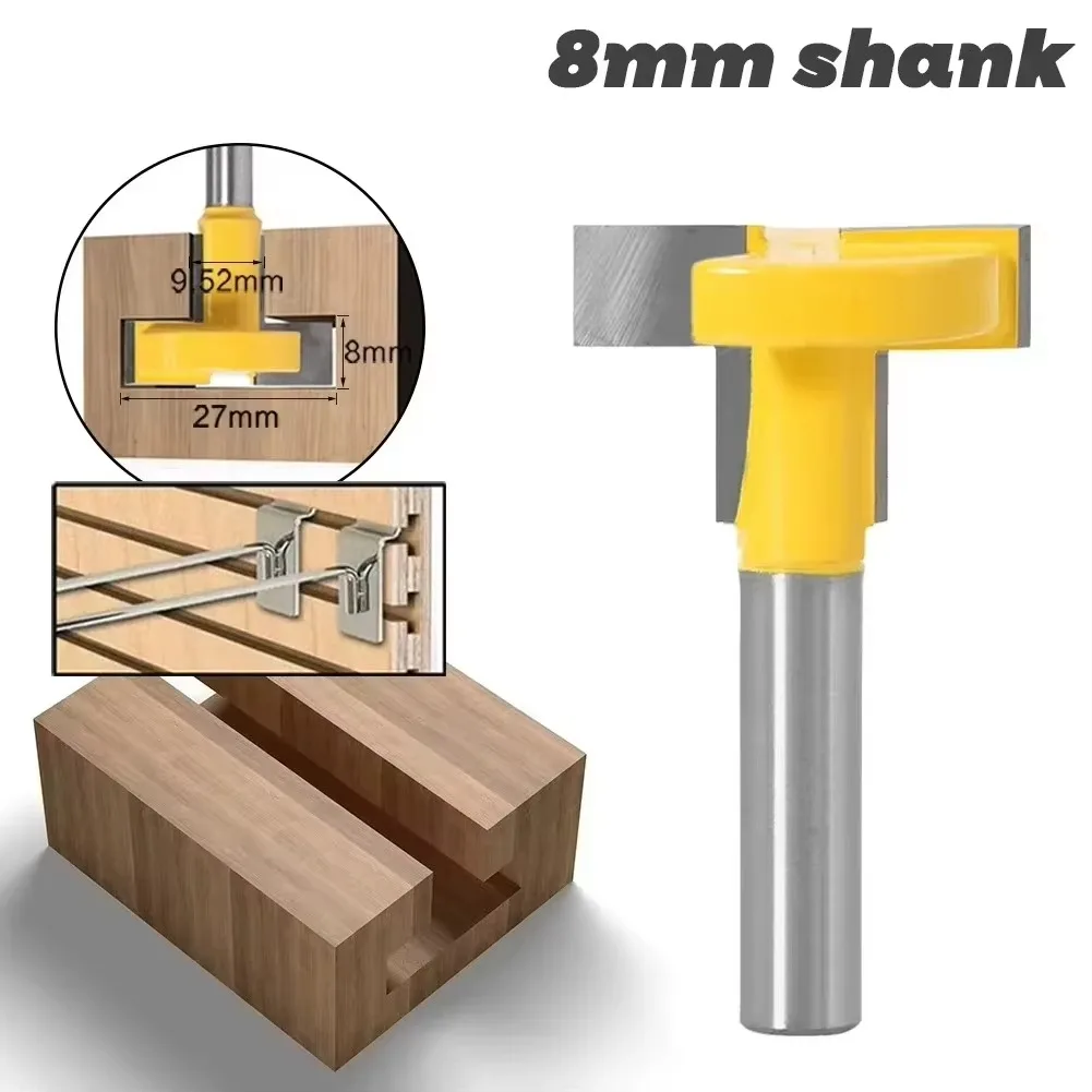 1PC 8MM Shank Milling Cutter Wood Carving T-Slot Milling Cutter Router Bit Woodworking Tools Milling Cutter For Wood Router Bit