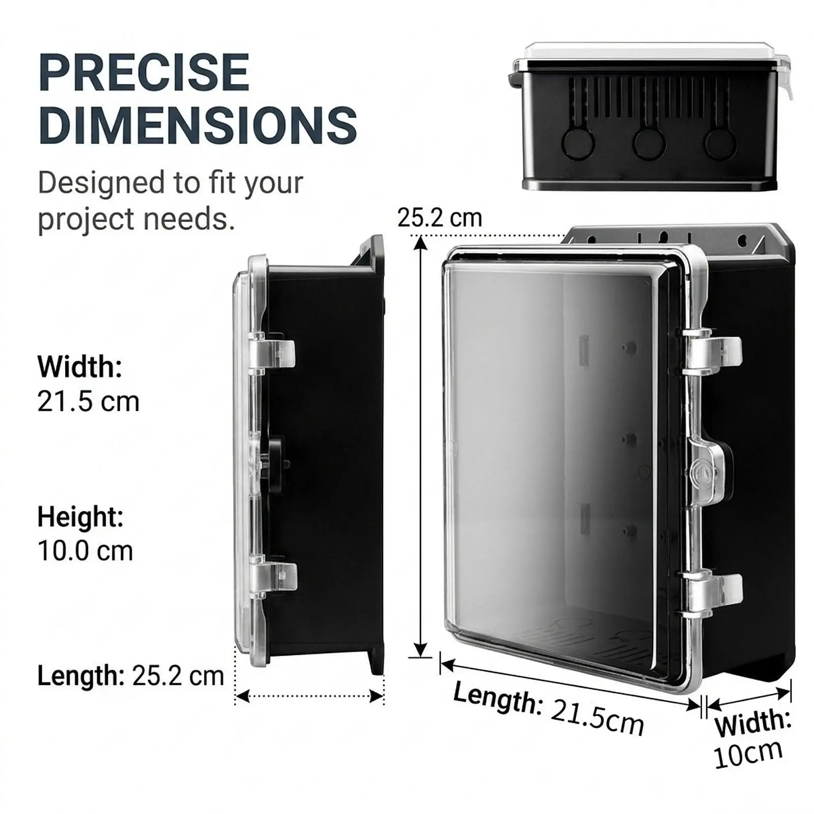 Outdoor Junction Box Waterproof Plastic Electrical Enclosure Transparent Cover Power Project Case for Workshop Hotels