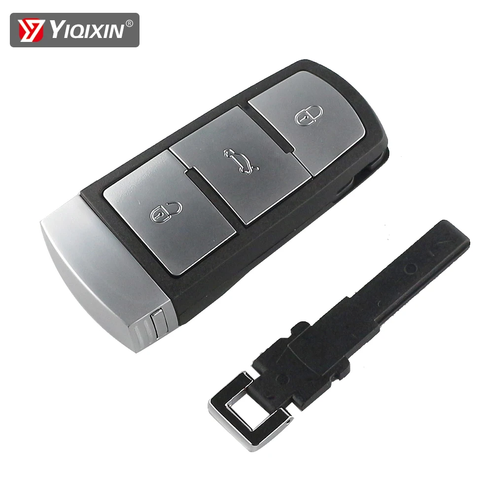 YIQIXIN Replacement Smart Card Cover With Small Key Blade For Volkswagen VW Passat CC B6 B7 B7L 3C R36 Maogotan B5 No Logo