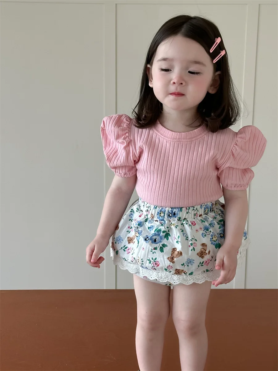 2024 Zomer Nieuwe Baby Meisje Schattige Kanten Rokken Zoete Baby Bloemenprinses Rokken Dunne Katoenen Peuter Meisje Pp Shorts Babykleding