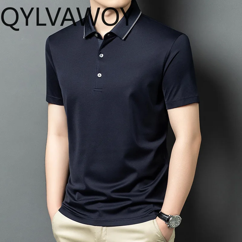 QYLVAWOY High-end Men's Polo Shirts New Summer Men's Shirts Short Sleeve Shirt Lapel T Shirt Homme Man Clothes Business Camisas