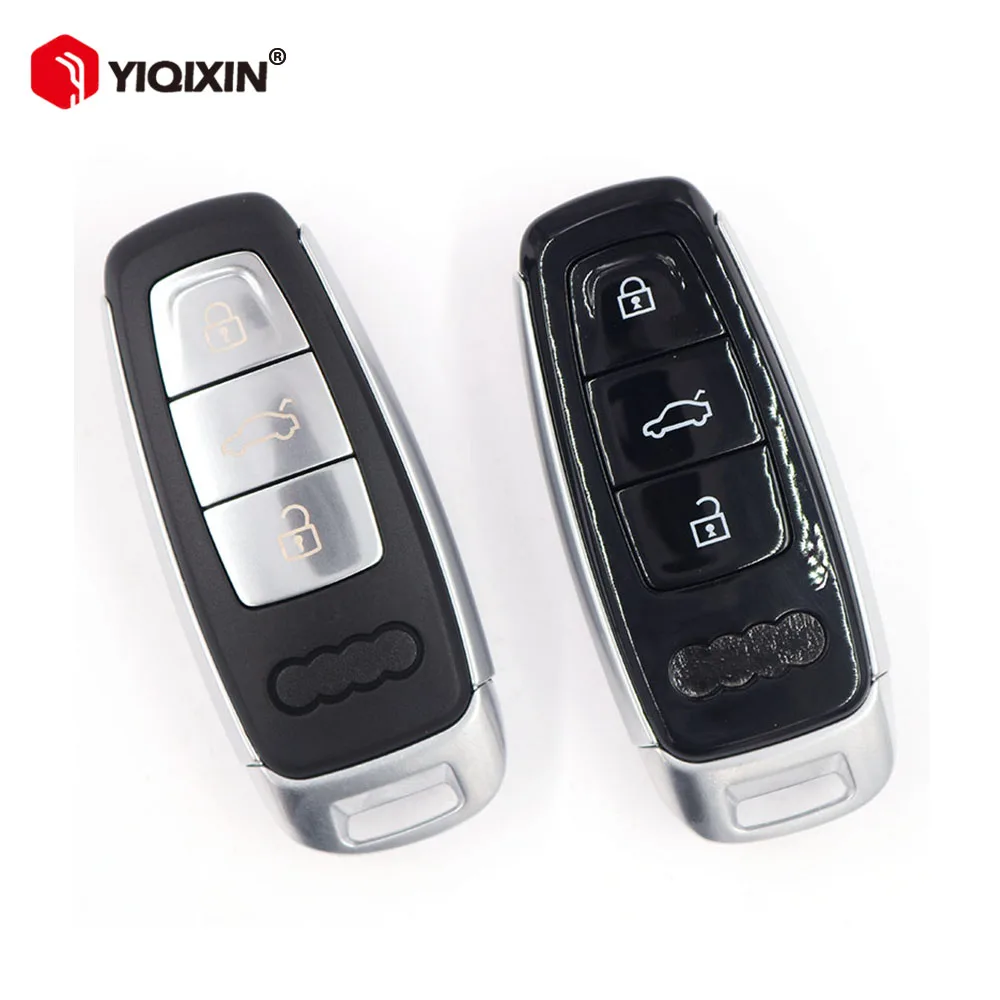 YIQIXIN Smart Car Key Shell For Audi A1 A3 A4 A5 A6 C8 A7 A8 Q3 Q5 Q7 Q8 2017 2018 2019 2020 2021 2022 3 Button Fob Cover Case