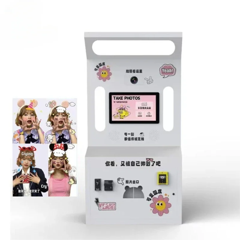 Photo booth selfie machine korean instant print coin operated mirror booth self photo booth vending machine for event