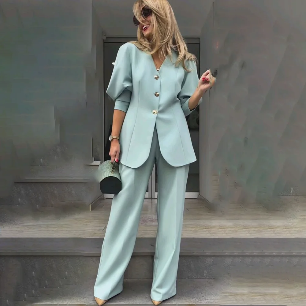 2025 New Style Suits For Elegant Women Office Tuxedos Formal Work Party Prom Dress Leisure Blazer Pants 2 Pieces
