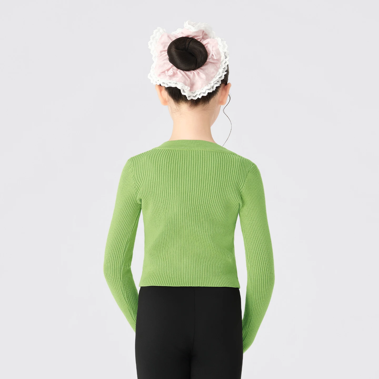 Danssweater met rits voor meisjes, wintergebreid vest voor kinderen, warme oefenpullover bovenkleding voor meisjes