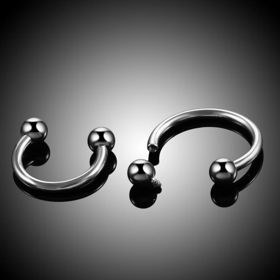 1/10pcs Titanium 18G 16G 14G Ball Horseshoe Rings Helix Tragus Earring Nose Lip Rings Circular Septum Piercing Jewelry 6-16mm