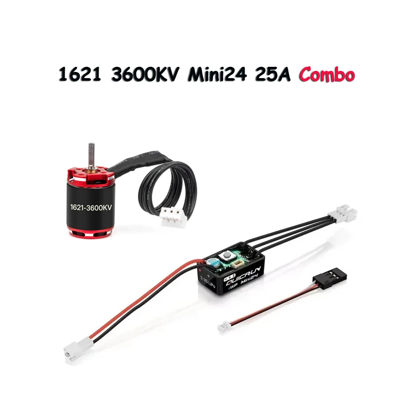 Hobbywing QuicRun WP Mini24 25A مع 1621 3200KV/3600KV RC Outrunner Motor Combo لسيارة 1/24 1/18 RC الزاحفة المحورية SCX24 TRX4M RC #2