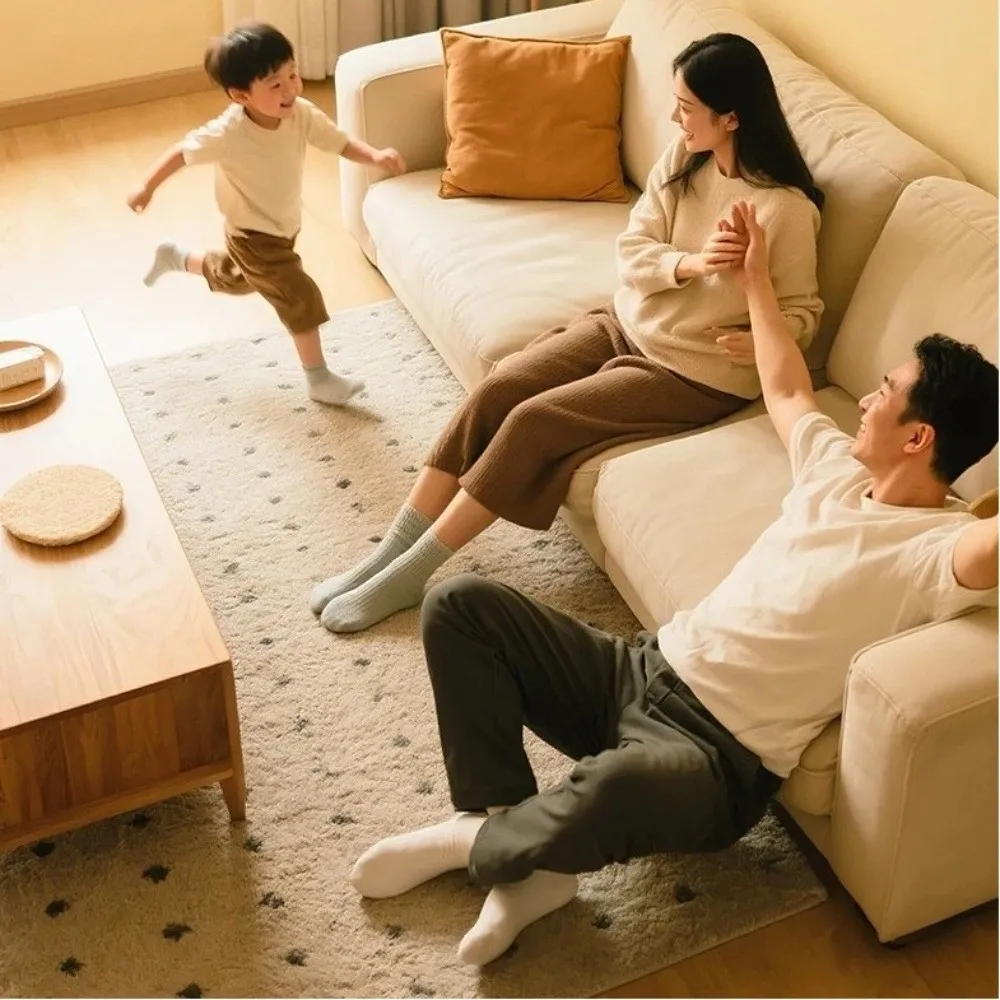 1 Pairs Cracked Heel Treatment Moisturizing Socks Silicone Gel Pad Softening Care Cotton Crew Socks Solid Color