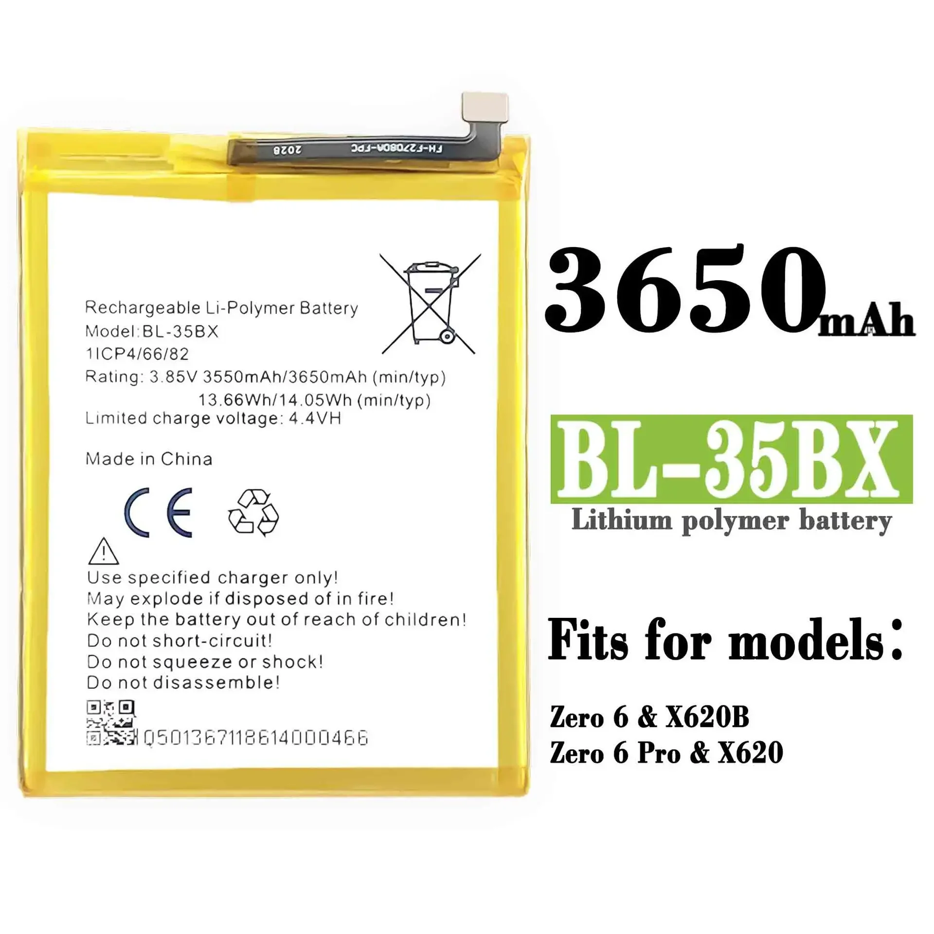 

3650mAh High Quality Replacement Battery For Infinix X620 BL-35BX Mobile Phone Large Capacity Built-in Battery