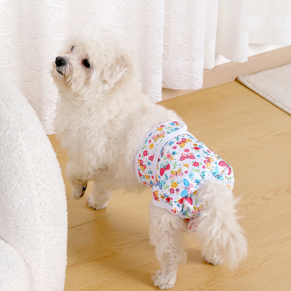 1pc Adjustable Comfort Fit Reusable Dog Diapers with Strong Absorption Dog Sanitary Pants for Female Dog In Heat Incontinence