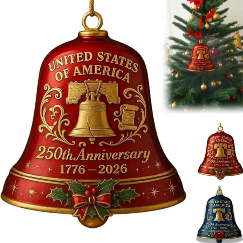 

United States 250th Anniversary Bell Ornament Patriotic Commemorative Doorbell Xmas Tree Hanging Decoration Home Decor