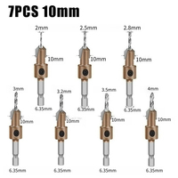 7pcs Countersunk Drill Woodworking Step Drill Bit Screw Installation Countersunk Drill Professional Grade