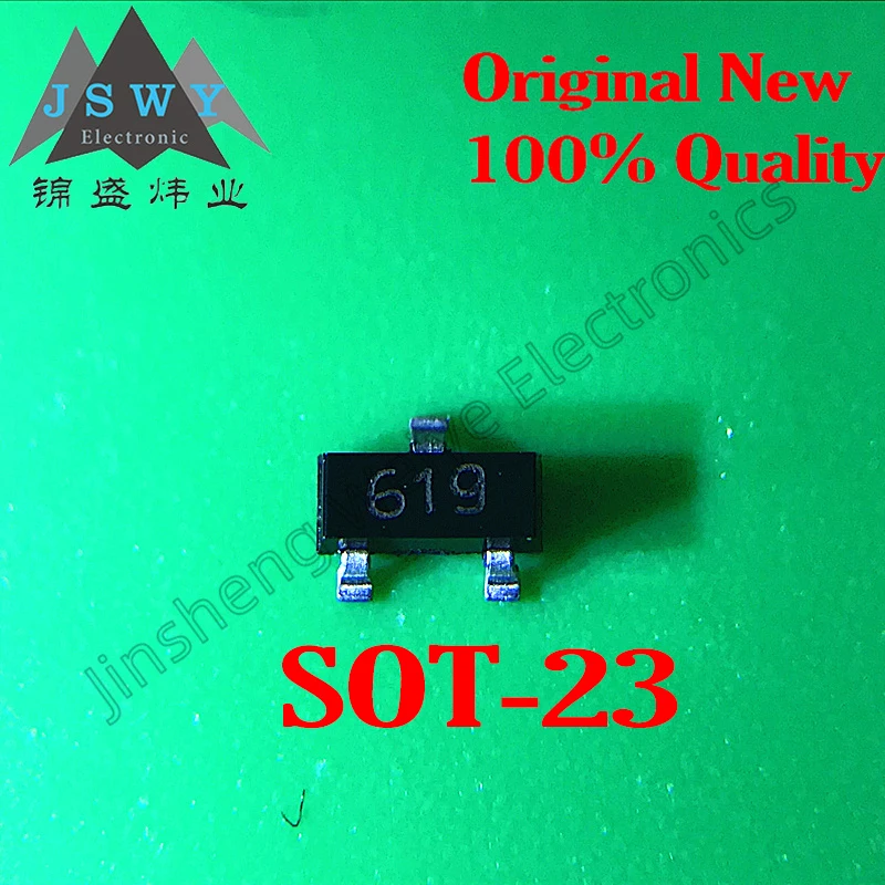 (50-200 pieces) FMMT619TA SOT-23 FMMT619/NPN RF transistor/25V 100mA/Brand new original stock Electronics