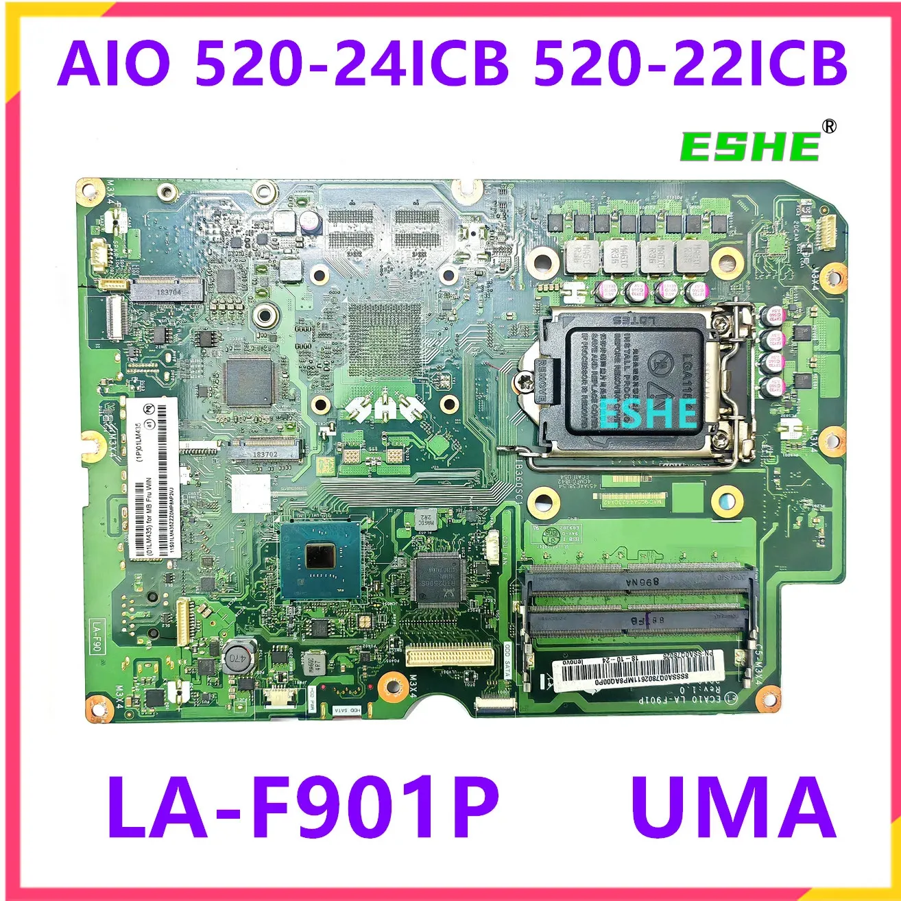 LA-F901P For Lenovo AIO 520-24ICB 520-22ICB V530-22ICB V530-24ICB All-in-One Computer Motherboard 01LM435 01LM436 100% TEST OK