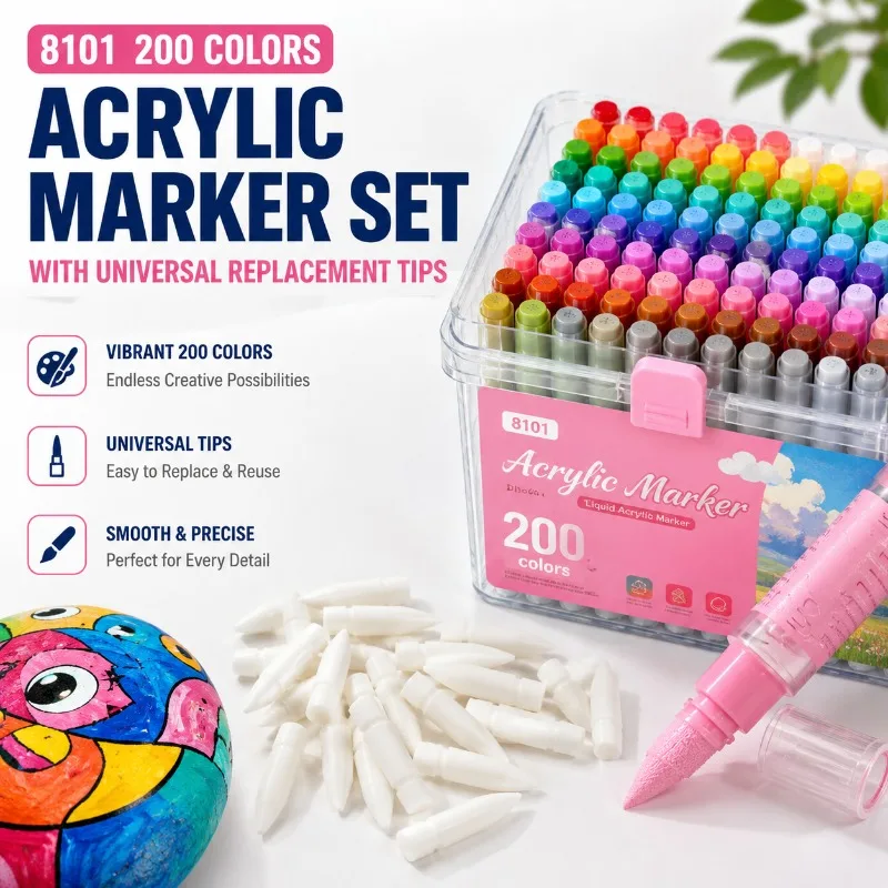 Universal Replacement Nibs for Acrylic Markers Soft Tip Brush Head Refill Accessories Flexible Soft Brim Design Smooth Ink