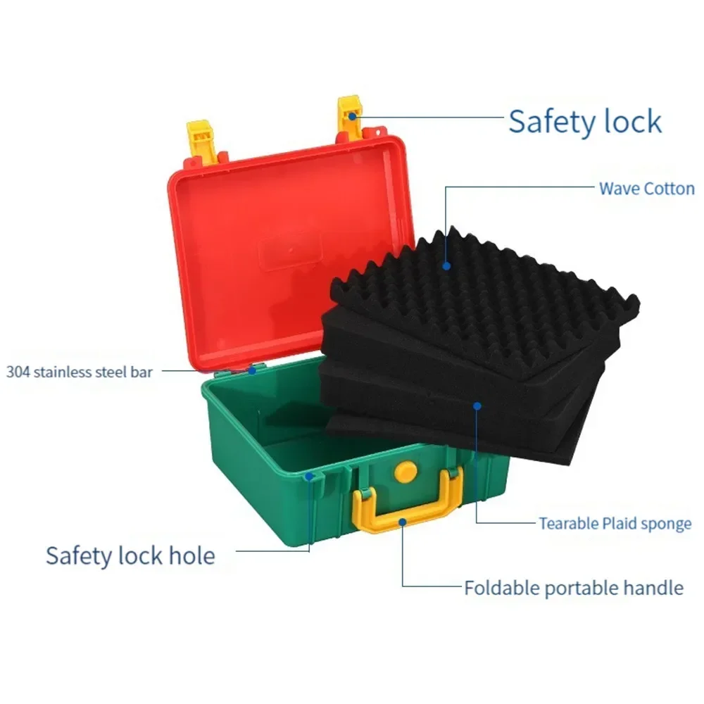 2024 Tool Box 280x240x130mm Safety Instrument  ABS Plastic Storage Equipment Case Outdoor Suitcase Foam Inside Professional