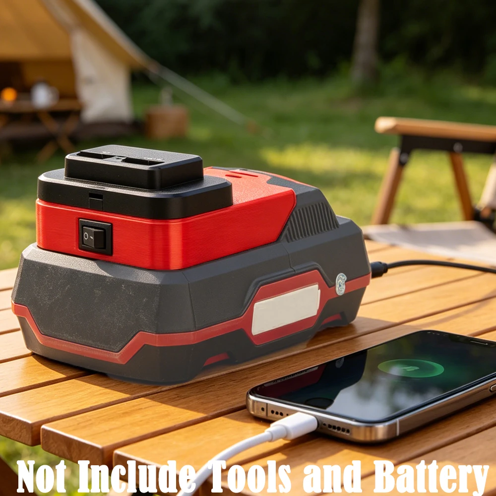Power Bank Adapter for Lidl Parkside X20V Team Li-Ion Battery with USB PD/QC3.0 for Phone Fast Charger (Not a Battery Charger)