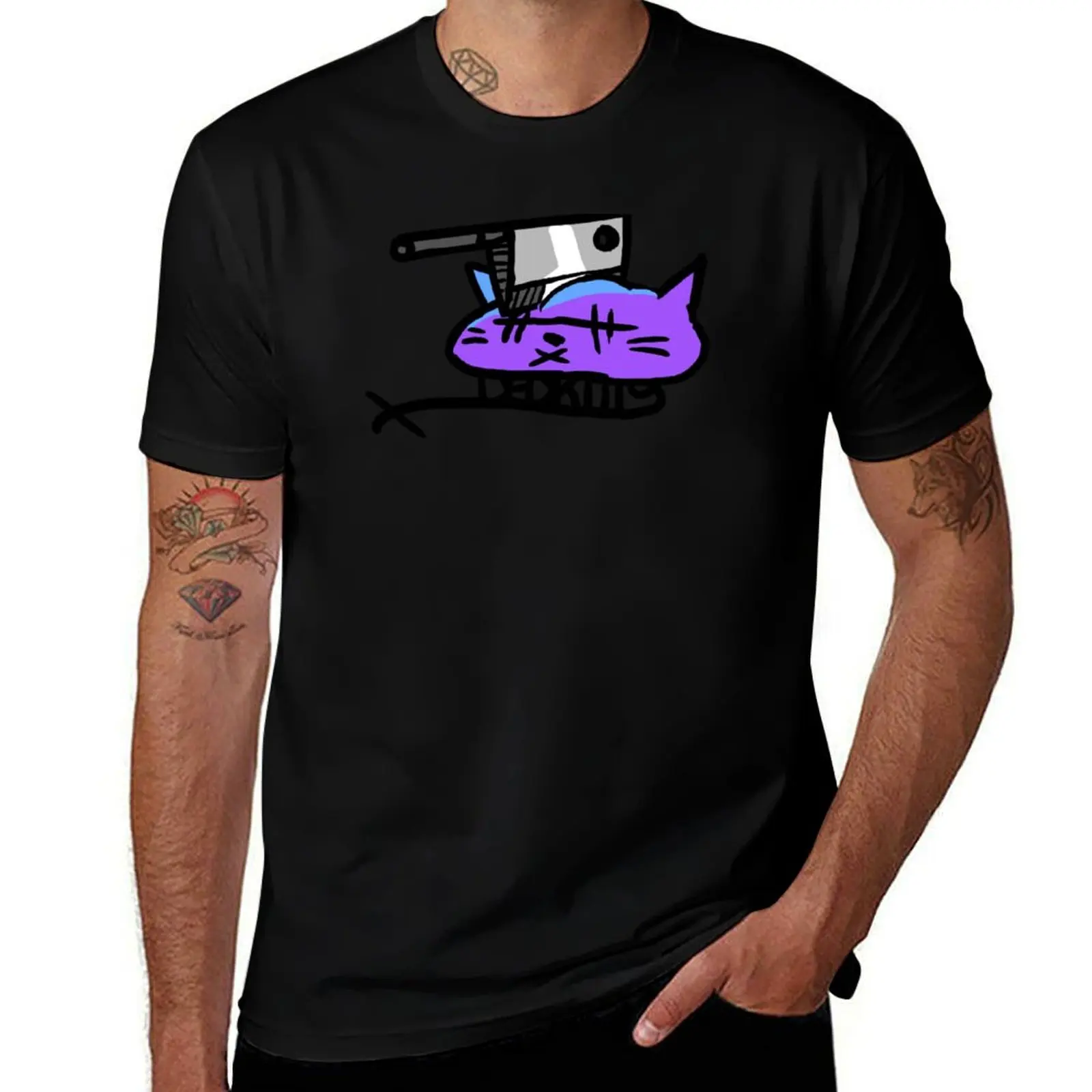 

hatchet kitten shirt T-Shirt t shirts for man graphic tees man t shirt luxury T-shirt