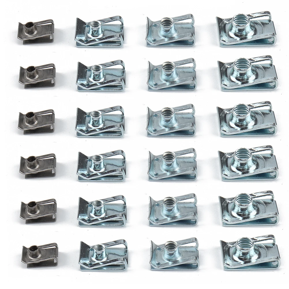 

100Pcs U Nut Fasteners High Strength Manganese Steel Motorcycle Fairing Body Panel Clips Quick Install Trim Fixing Self Tapping
