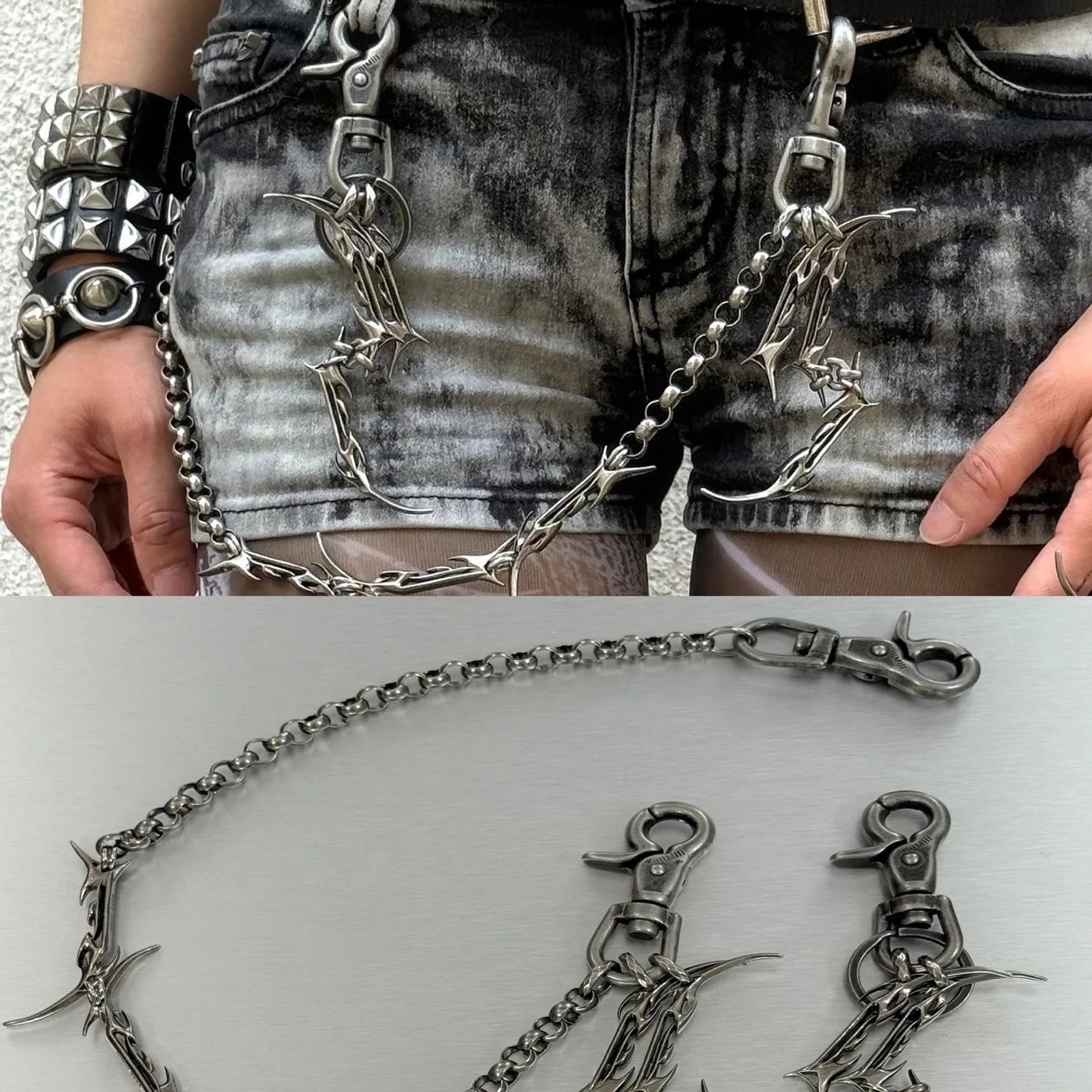 New Irregular Punk Style Trouser Chain, Spliced with Irregular-Shaped Bag Charms, Couple's Birthday Gift