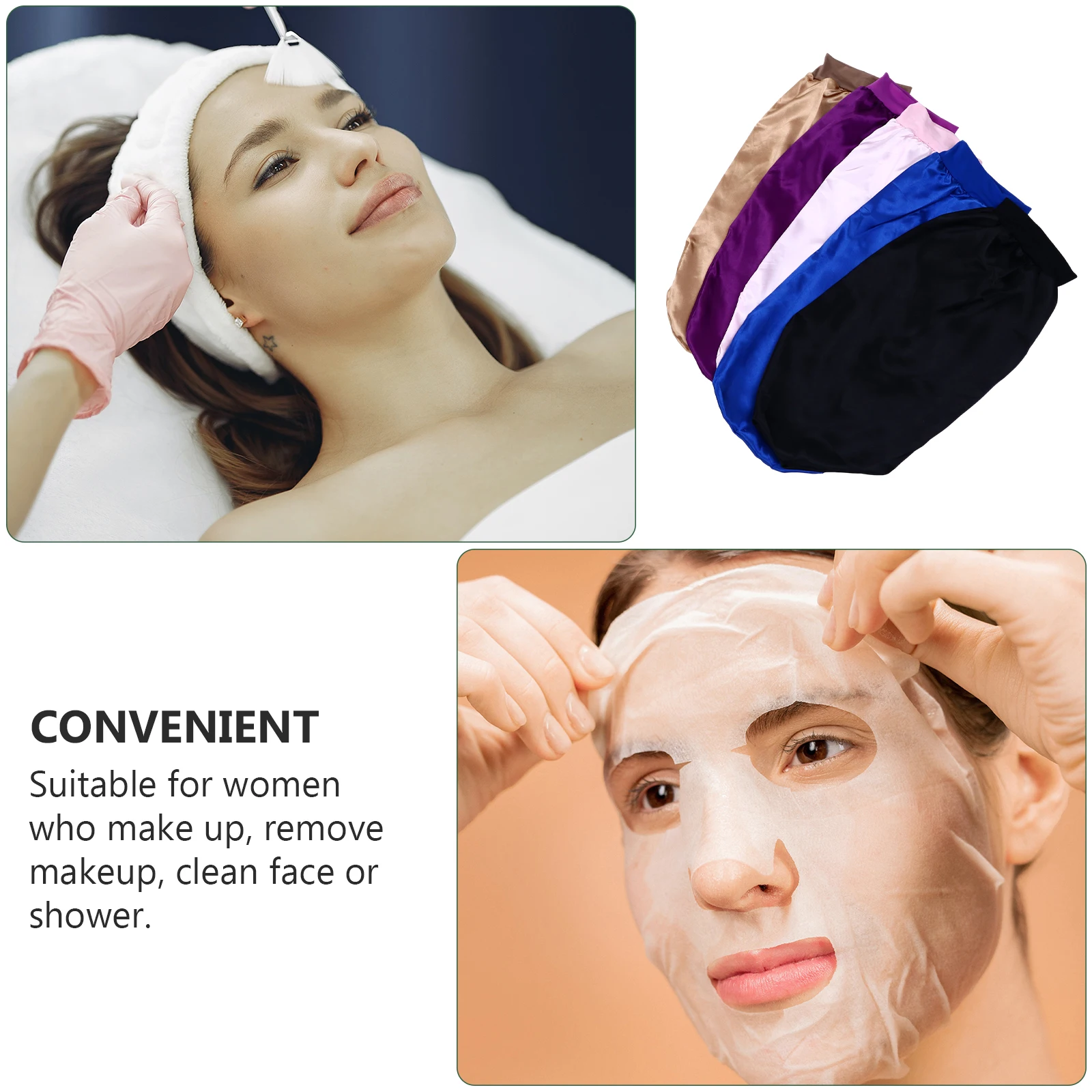 

5Pcs Satin Sleep Bonnet Long Hair Elastic Dreadlocks Hat Women Soft Silky Lightweight Braids Hair Care Fits Most Heads