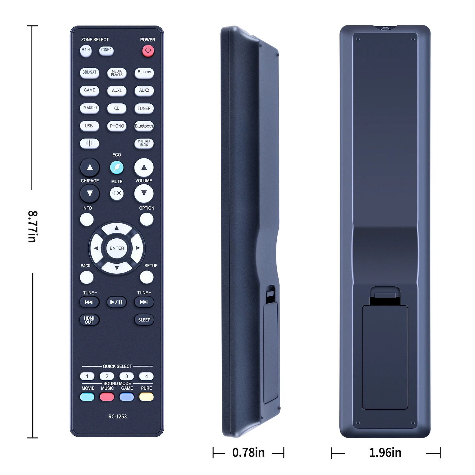 Replacement Remote Control For Denon AVR-S660H AVR-S760H AVR-X2800H RC-1253 AV A/V Surround Receiver