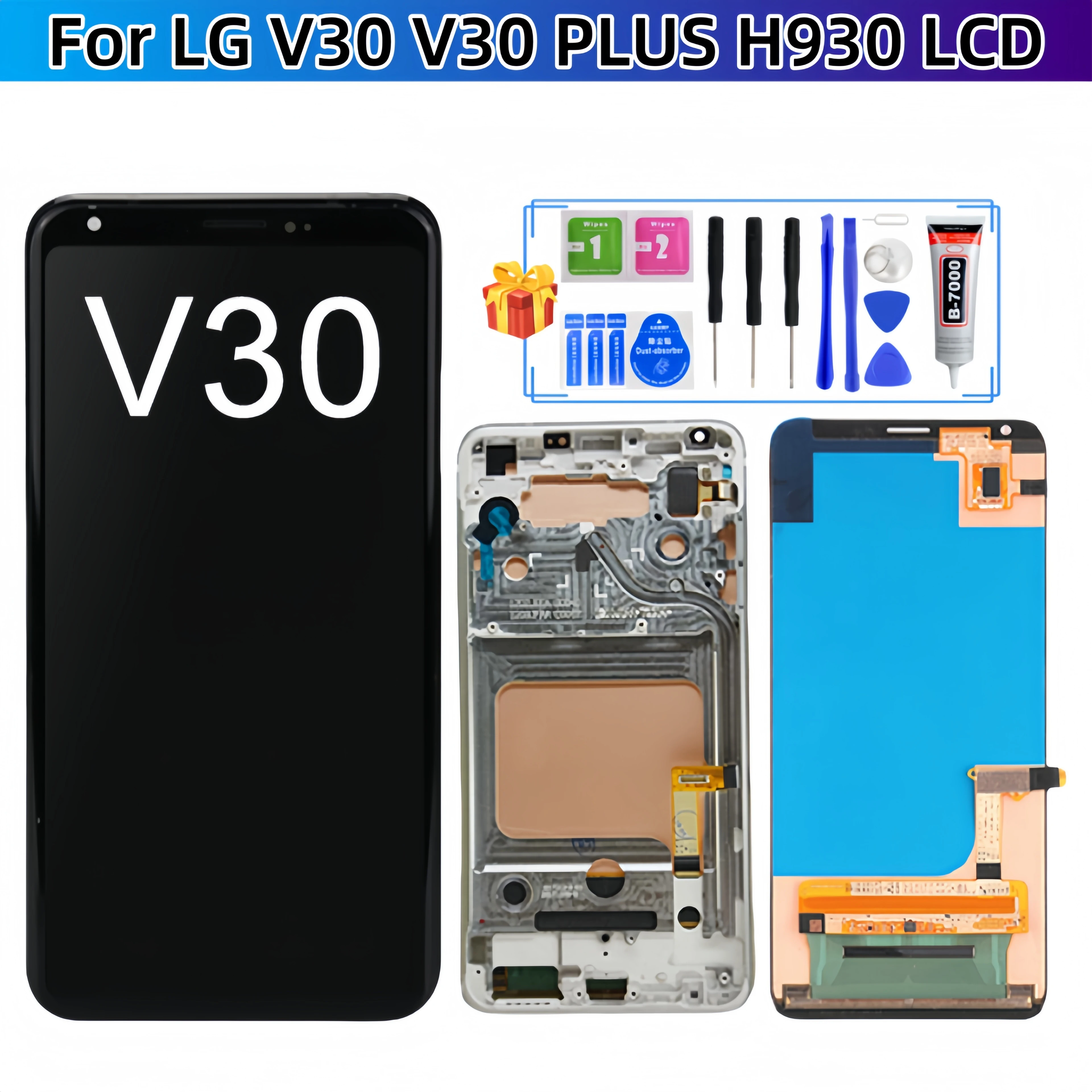 

For LG V30 H930 H931 H932 VS996 US998 LS998U LGM-V300L LGM-V300K LCD Display Touch Screen Assembly LCD Replacement Parts