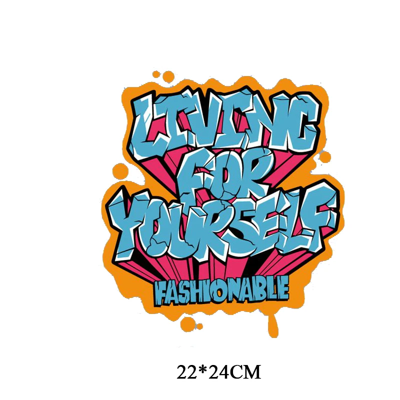 Fashion Letter LAZY Iron on Patches Heat Transfer Stickers Boy DIY T-shirt Badges Clothing Stickers New York Rock Patch Custom