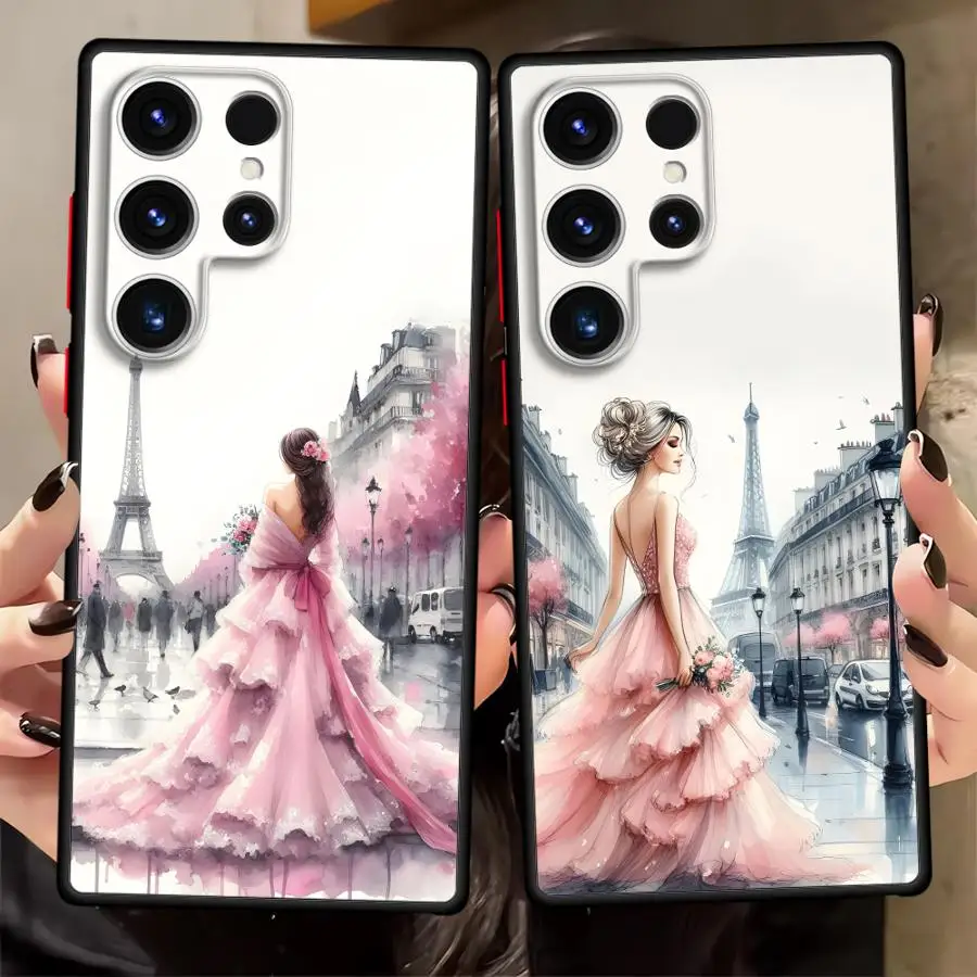 Case for Samsung Galaxy S22 S25 Ultra S24 Plus S26 S23 FE S20 S21 Note 20 10+ Phone Cover Pretty Girl