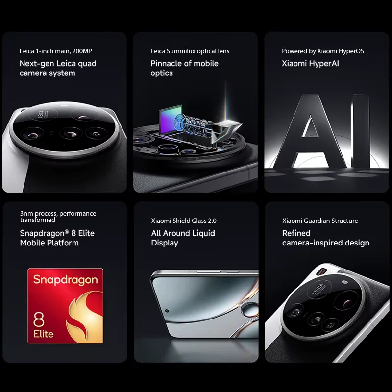 Global Version Xiaomi 15 Ultra Snapdragon 8 Elite 6.73" WQHD+ Leica 200MP ultra telephoto 5410mAh 80W wireless HyperCharge