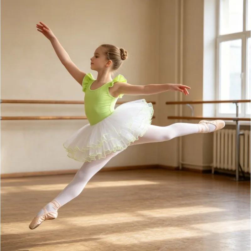 

Girl Cotton Ballet Leotard Kid Dance Dress Children Practice Clothes Toddler Gymnastics Outfit Daily Dance Training Exam Costume
