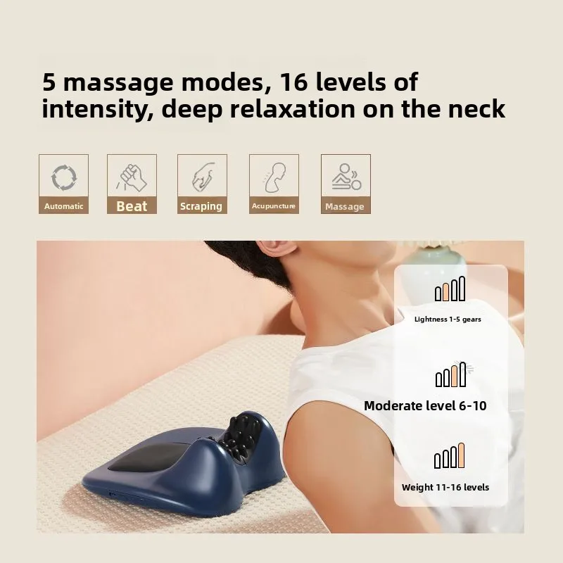 

Настраиваемый массажер для шеи и плеч, домашняя подушка-массажер с EMS, эластичными иглами и горячим компрессом для коррекции осанки