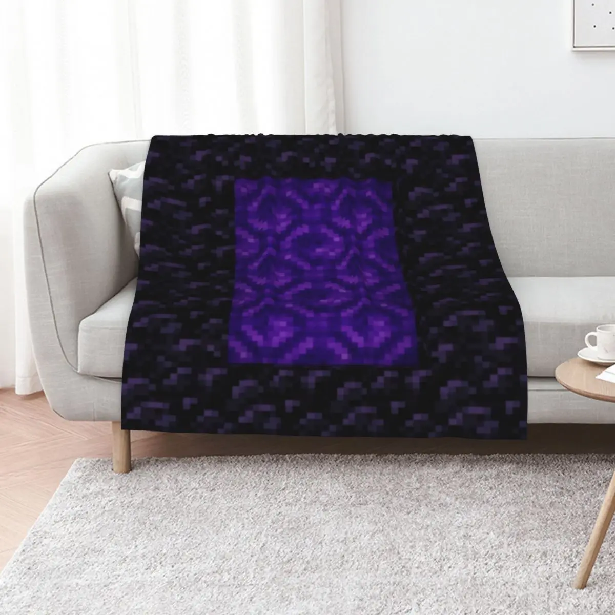

Nether Portal Pixel Blanket Throw Blanket Decorative Sofa Thin Summer Beddings Sofas Blankets