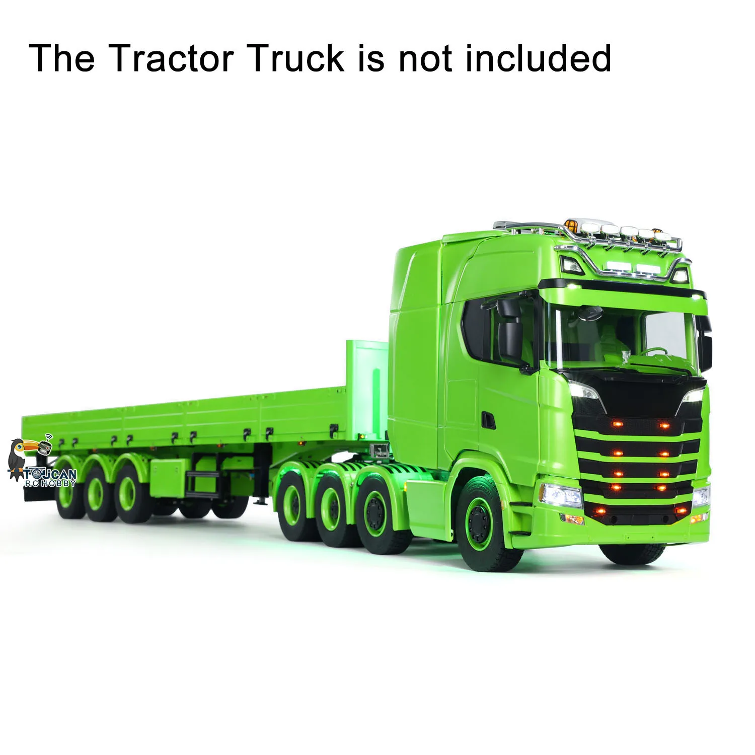 NEW 1/14 Metal Semi Trailer 3 Axles Manual Lifting Legs Lights for RC Tractor Truck DIY TAMIYAYA Lorry Model RC Dump Truck Toys