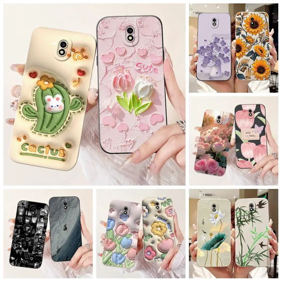 Case For Samsung Galaxy J3 2017 / J5 2017 / J7 2017 Silicone Cover Fashion Cactus Flower Bumper For Samsung J730 J530 J330 Coque