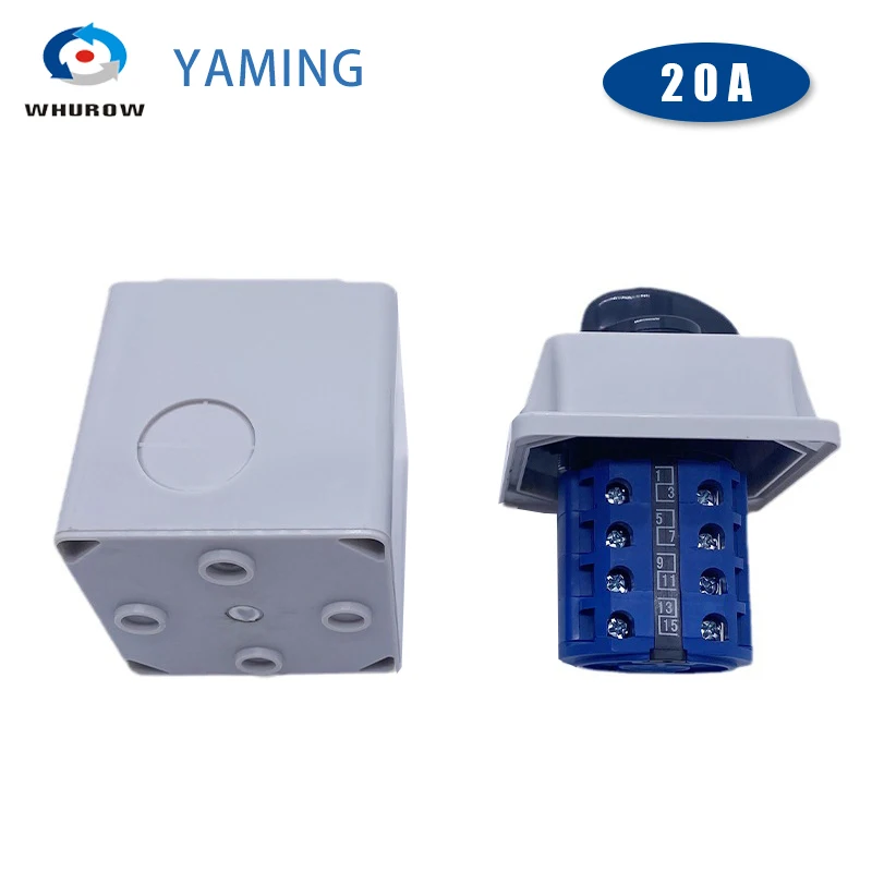 20A Universal Conversion Selector With Box LW26-20/4 Four Poles Rotation Selection Waterproof Control Circuit Cam Switch