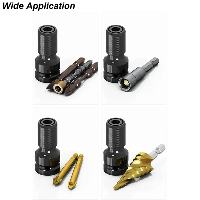 Electric Wrench 1/2 Square Drive To 1/4 Hex Socket Female Adapter Spanner Chuck Converter Impact Air Extension Pneumatic Tool view 5