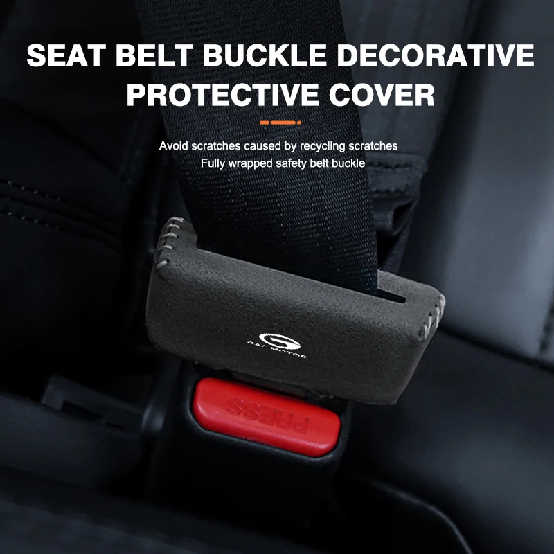 Car Seat Belt Buckle Clip Protector Leather Anti-Scratch Cover For GAC MOTOR GS3 GE3 2016-2020 Trumpchi Aion S Aion Y AION V