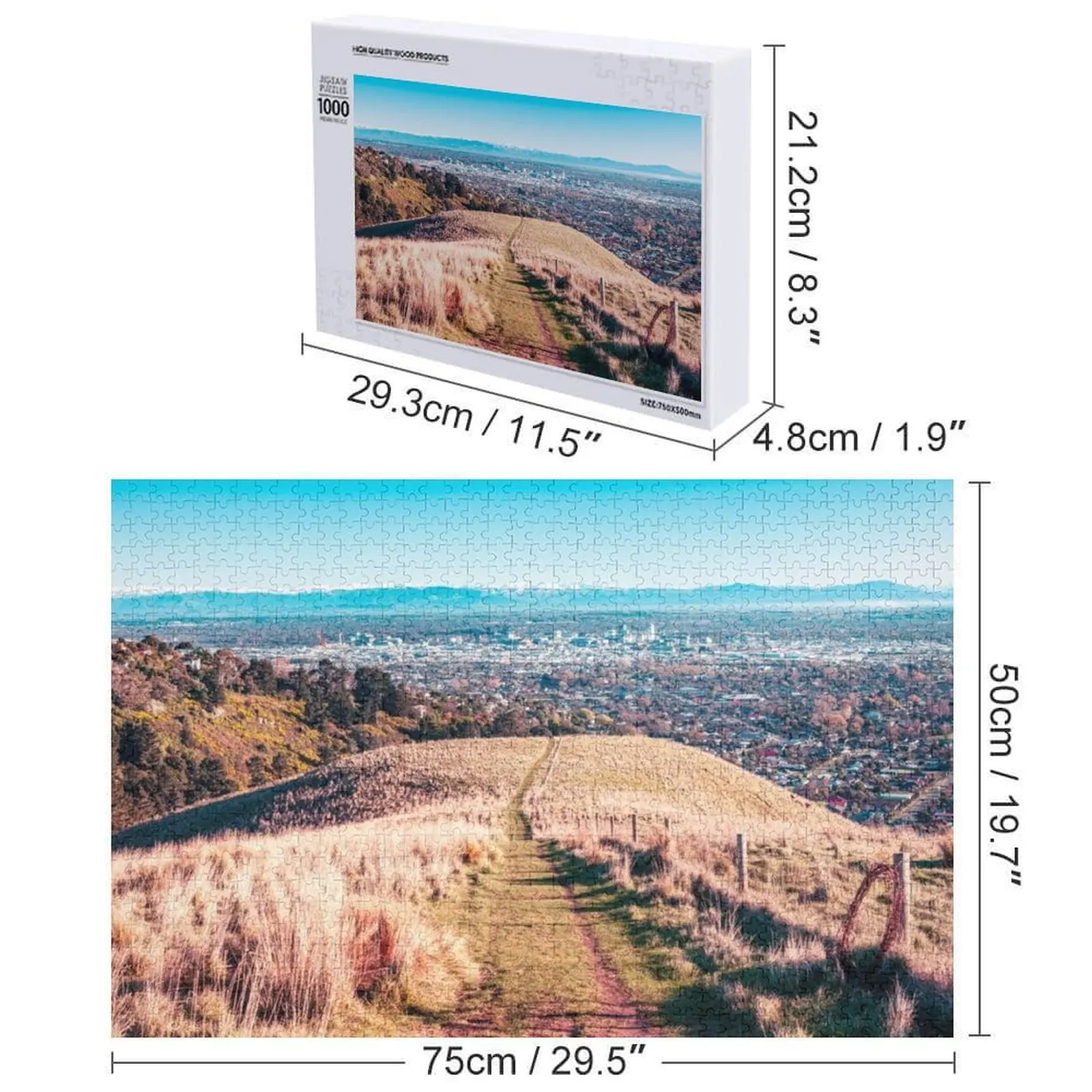 시티 랜드스케이프 뉴질랜드 직소 퍼즐 게임 어린이용 나무 이름 퍼즐