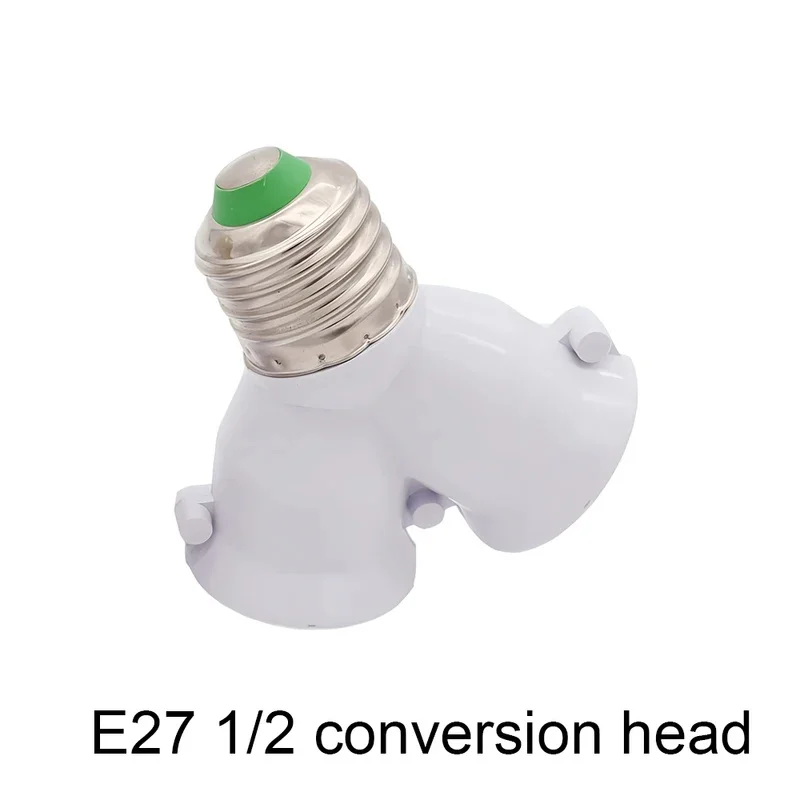 E27 to 2xE27 Socket Splitter - 360° Adjustable Dual Lamp Holder Adapter, 1 to 2 Bulb Extension Converter, Creative Light Splitte