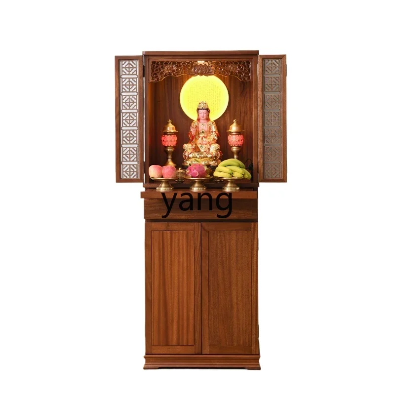 

LTT solid wood new Chinese Buddhist niche vertical cabinet household wealth Buddha statue offering incense table