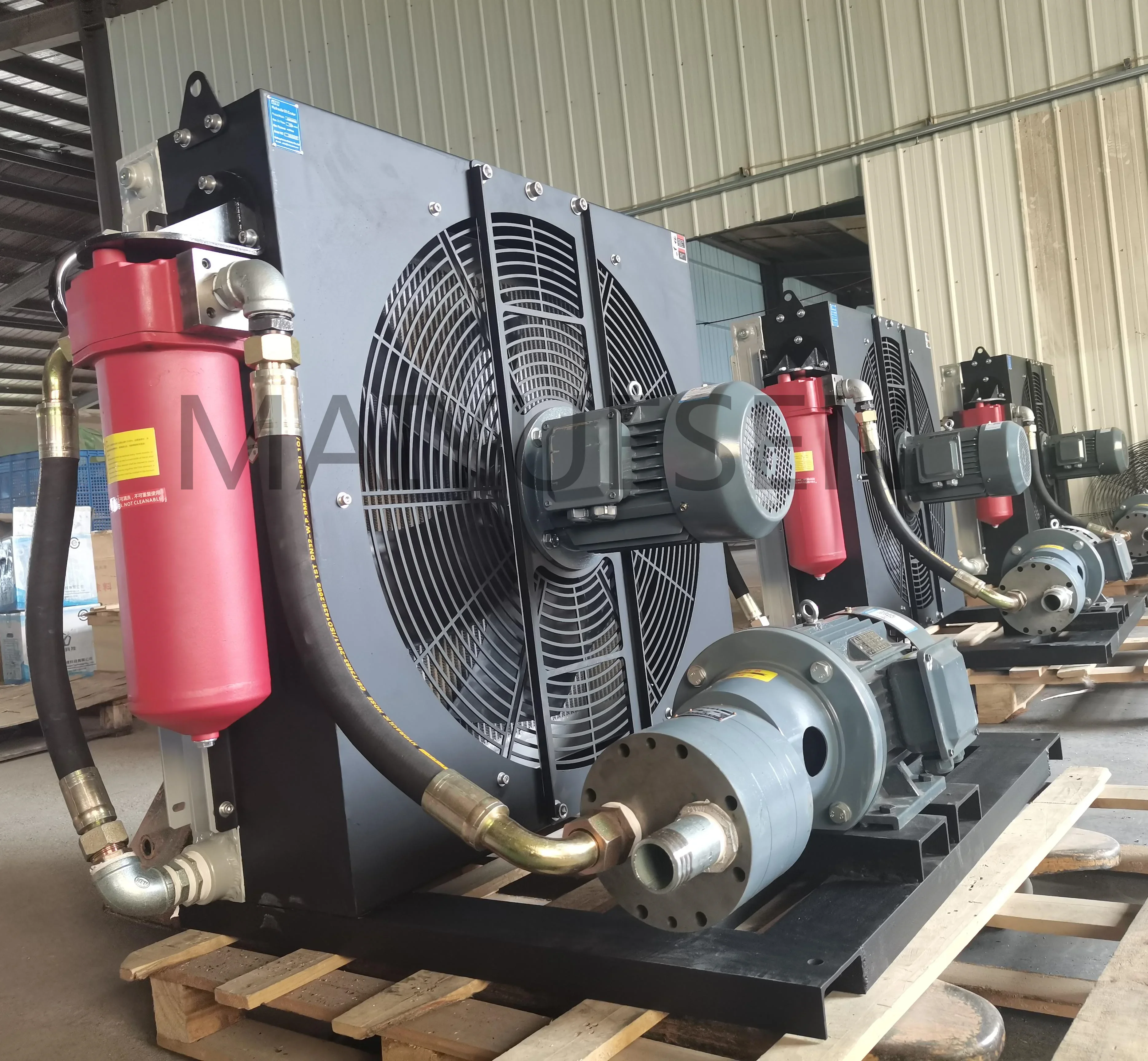 Self-circulating wind cooled oil cooler fan Air cooled hydraulic oil cooler heat exchanger with 5.5kw 7kw 10kw power motor