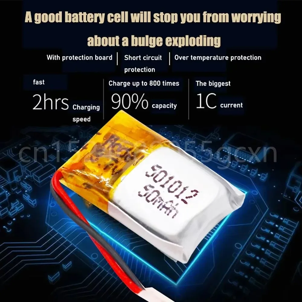 بطارية ليثيوم بوليمر 3.7 فولت 50 مللي أمبير في الساعة 501012   لفصول DIY ثلاثية الأبعاد Mp3 قلم تسجيل بلوتوث سماعة المتكلم ساعة ذكية