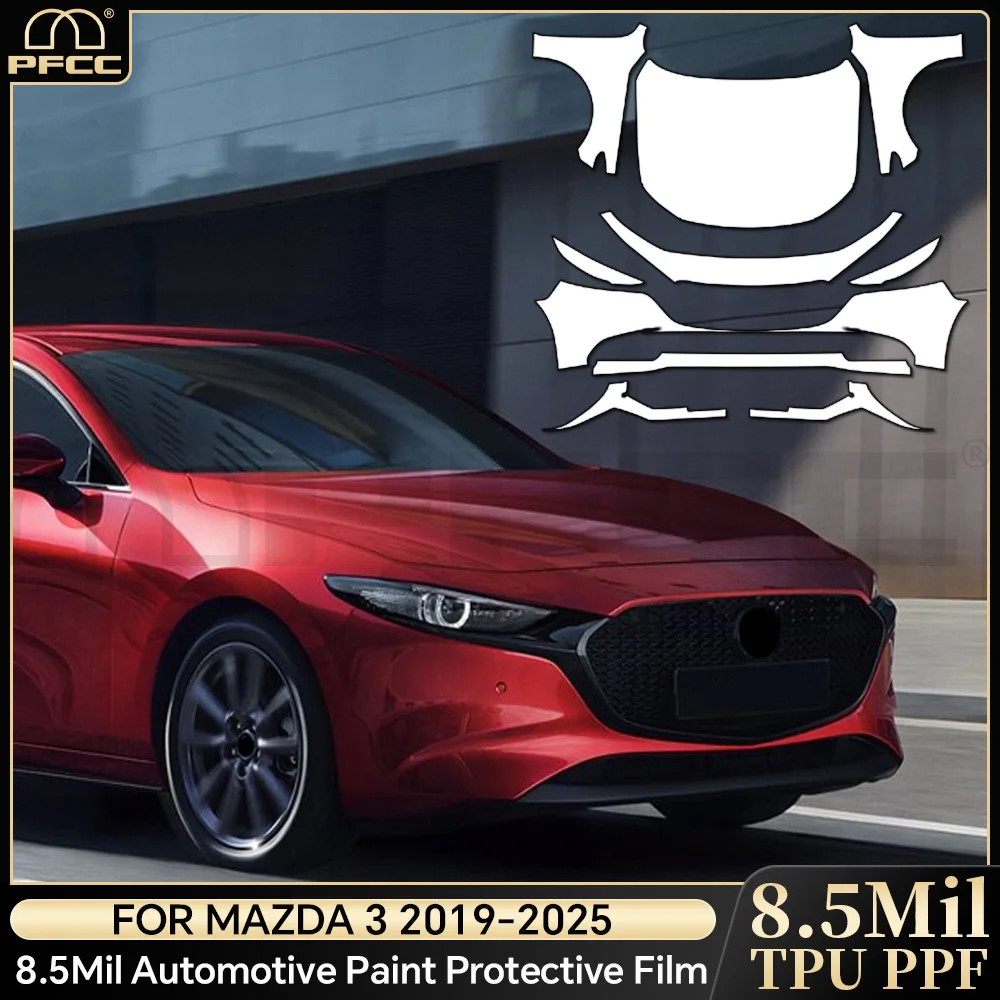 

For Mazda 3 2019-2025 TPU Paint Protection Film Pre-cut PPF Anti-Scratch Car Body Clear Bra Resistant Invisible Car Accessories